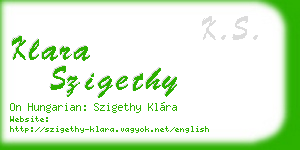klara szigethy business card